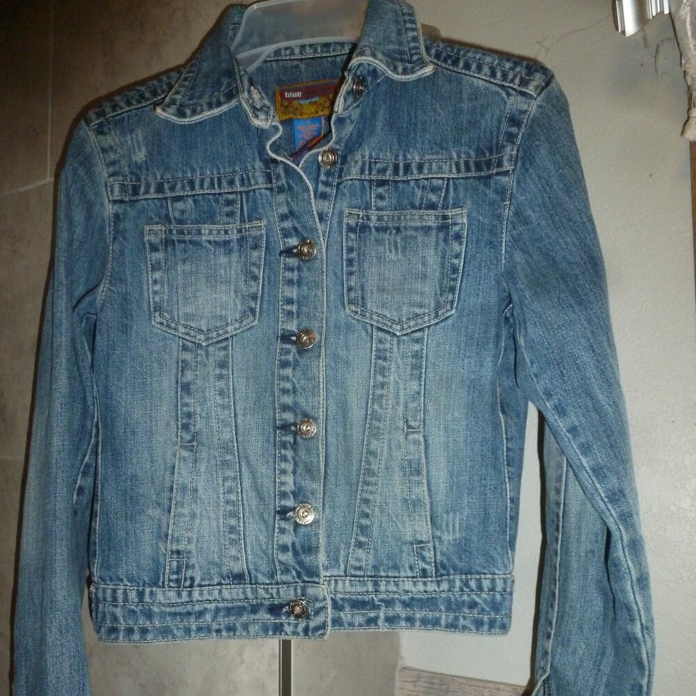 Blue Asphalt Distressed Denim Jacket – Size Small